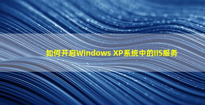 如何开启Windows XP系统中的IIS服务